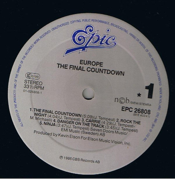 Europe (2) : The Final Countdown (LP, Album)