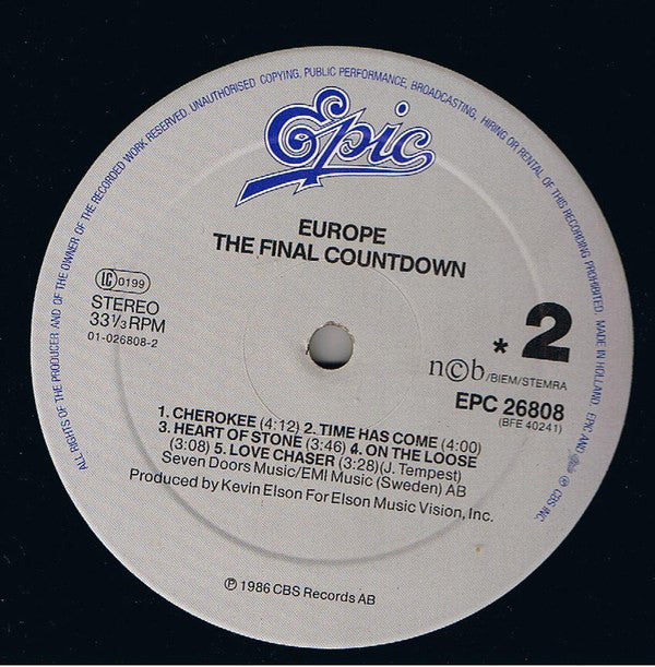 Europe (2) : The Final Countdown (LP, Album)