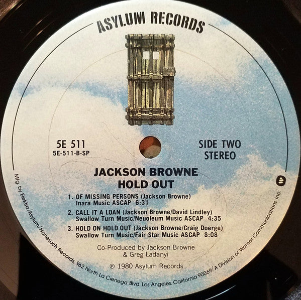 Jackson Browne : Hold Out (LP, Album, Club, San)