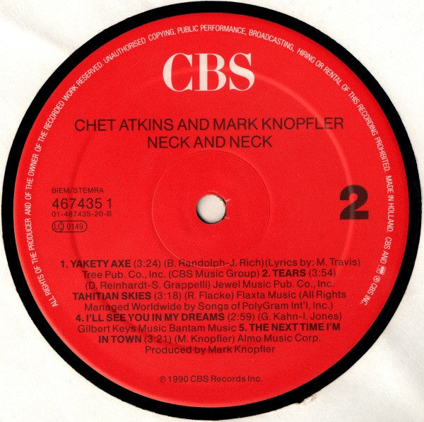 Chet Atkins And Mark Knopfler : Neck And Neck (LP, Album)