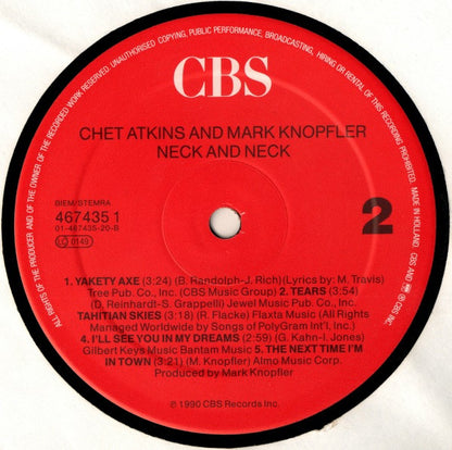 Chet Atkins And Mark Knopfler : Neck And Neck (LP, Album)