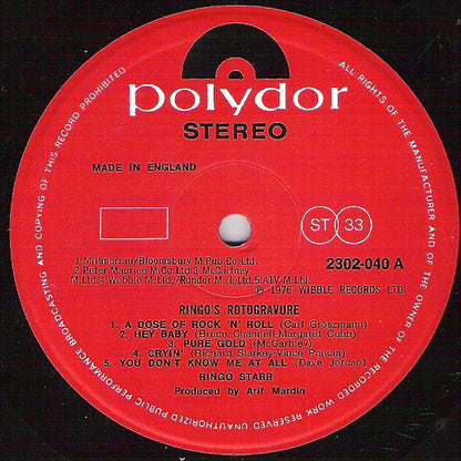 Ringo Starr : Ringo's Rotogravure (LP, Album, Gat)