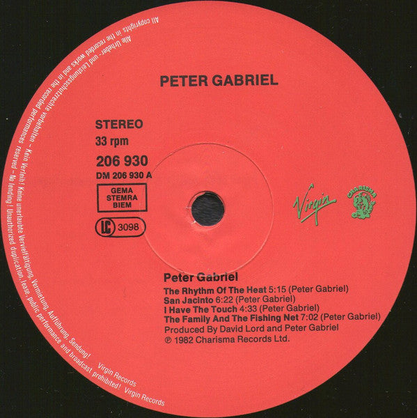 Peter Gabriel : Peter Gabriel (LP, Album, RE)