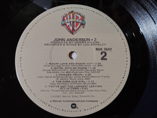 John Anderson (3) : 2 (LP, Album, Jac)