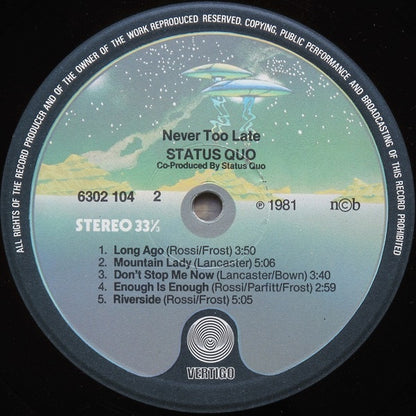 Status Quo : Never Too Late (LP, Album)