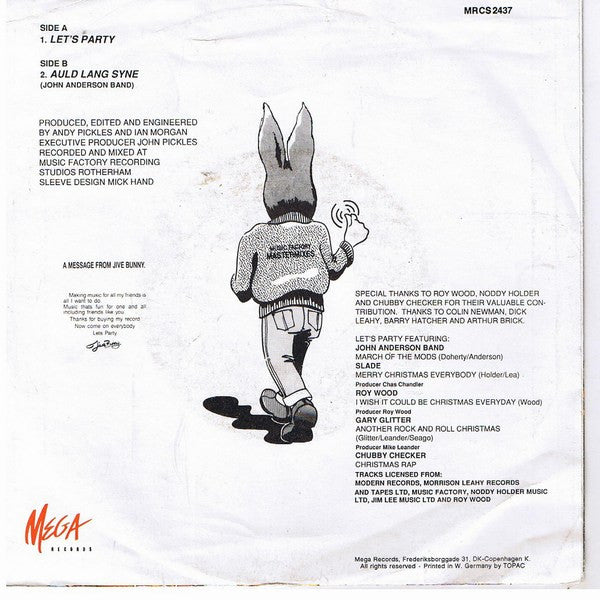 Jive Bunny And The Mastermixers : Let's Party / Auld Lang Syne (7", Single)