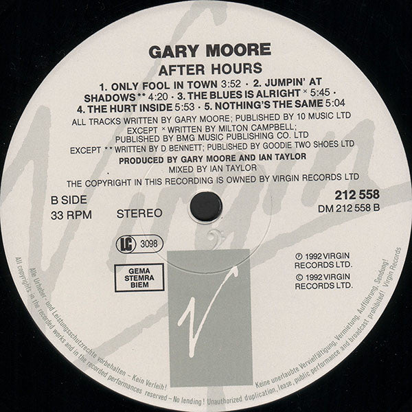Gary Moore : After Hours (LP, Album)