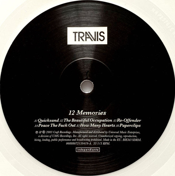 Travis : 12 Memories (LP, Album, Ltd, RE, Whi)
