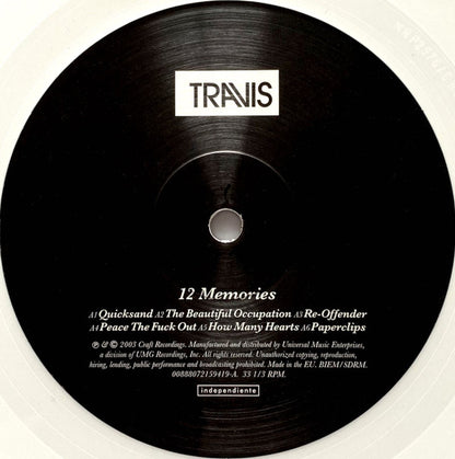 Travis : 12 Memories (LP, Album, Ltd, RE, Whi)