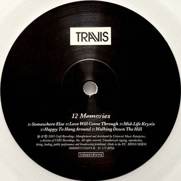Travis : 12 Memories (LP, Album, Ltd, RE, Whi)