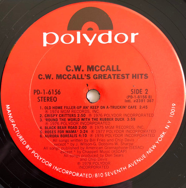 C.W. McCall : C.W. McCall's Greatest Hits (LP, Comp, Club, CRC)