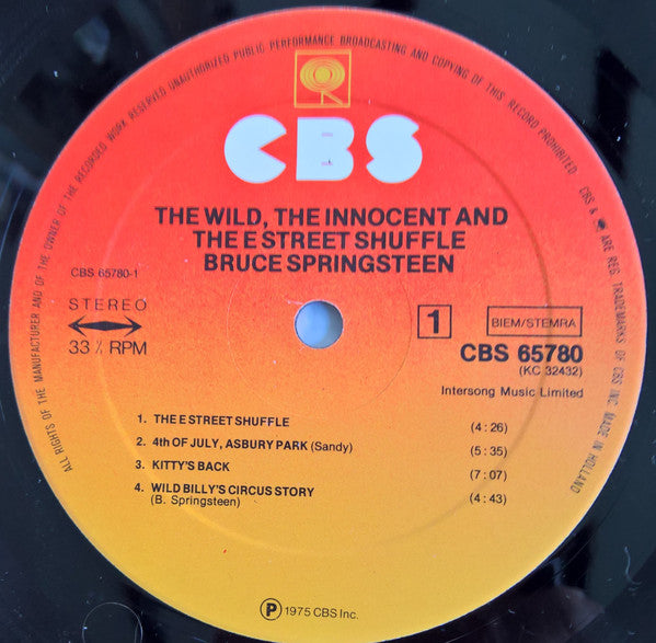 Bruce Springsteen : The Wild, The Innocent &  The E Street Shuffle (LP, Album, RE)