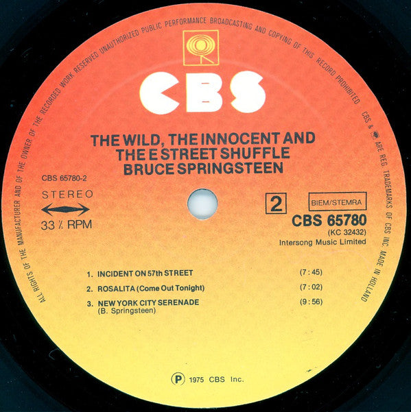 Bruce Springsteen : The Wild, The Innocent &  The E Street Shuffle (LP, Album, RE)