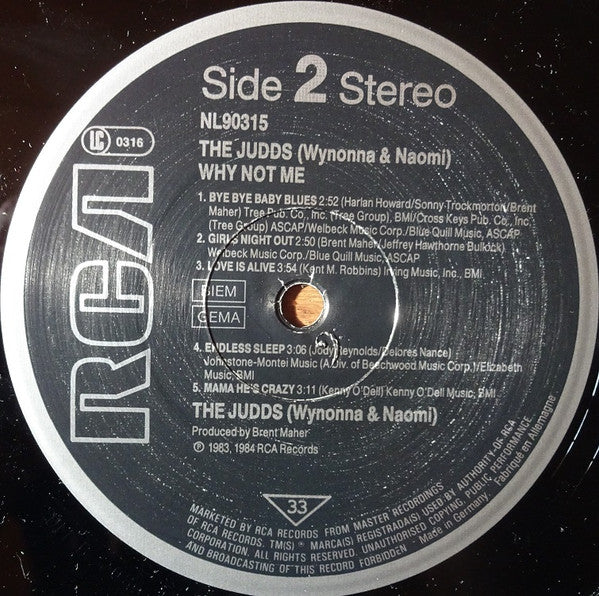 Wynonna & Naomi - The Judds* : Why Not Me (LP, Album, RE)