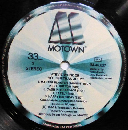 Stevie Wonder : Hotter Than July (LP, Album, Gat)