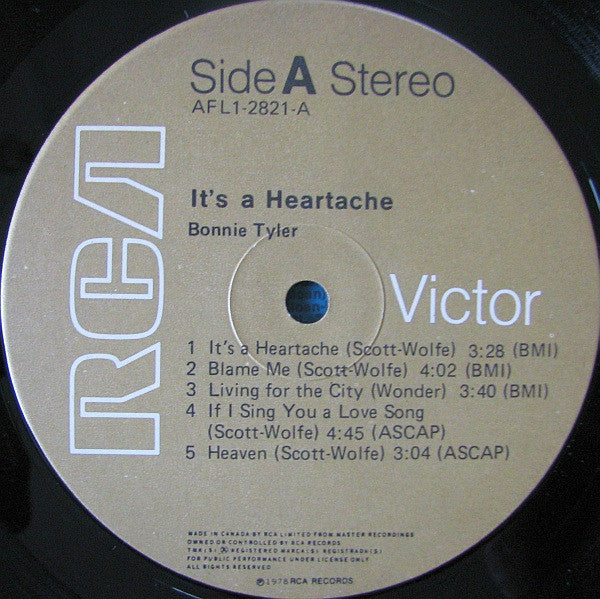 Bonnie Tyler : It's A Heartache (LP, Album)