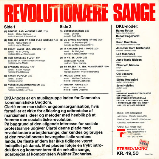DKU - Noder : Revolutionære Sange (LP, RE)