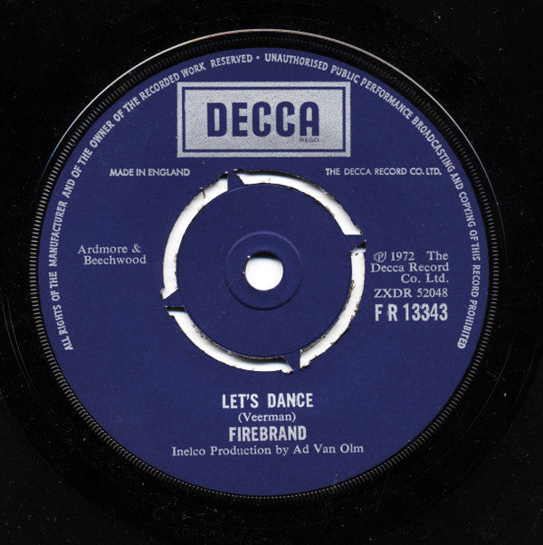 Firebrand (4) : Lets Dance (7", Single)