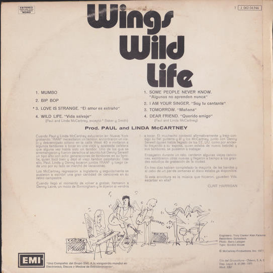 Wings (2) : Wild Life (LP, Album)