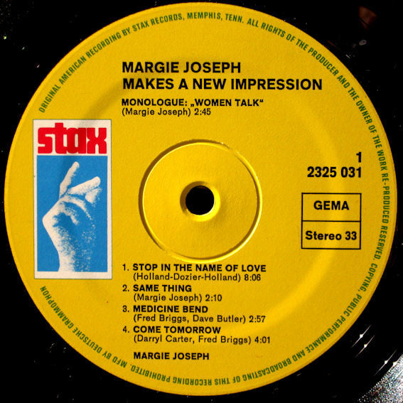 Margie Joseph : Margie Joseph Makes A New Impression (LP, Album)