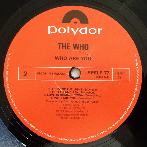 The Who : Who Are You (LP, Album, RE)