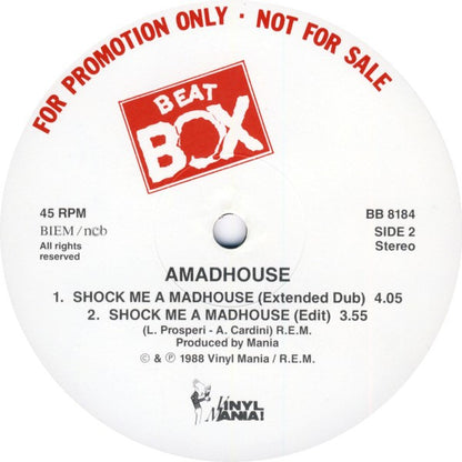 Amadhouse : Shock Me Amadhouse (12", Promo)