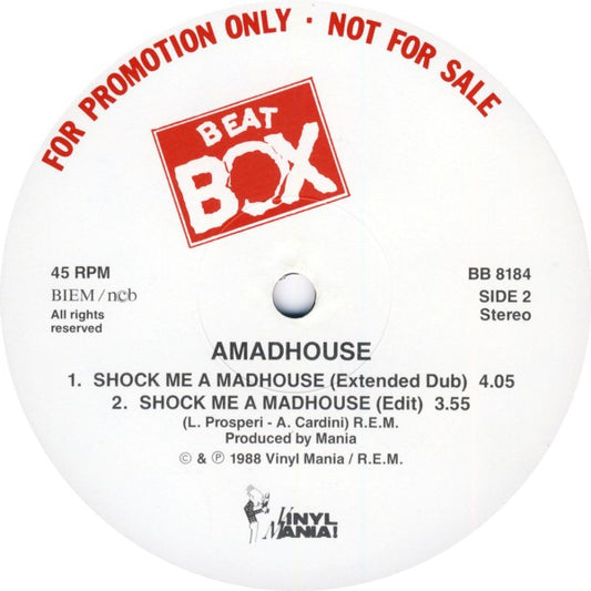 Amadhouse : Shock Me Amadhouse (12", Promo)