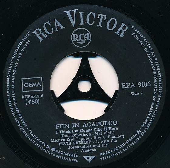 Elvis Presley : Fun In Acapulco (7", EP)