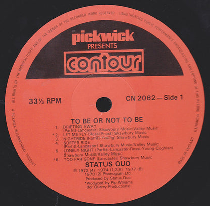 Status Quo : To Be Or Not To Be (LP, Comp)