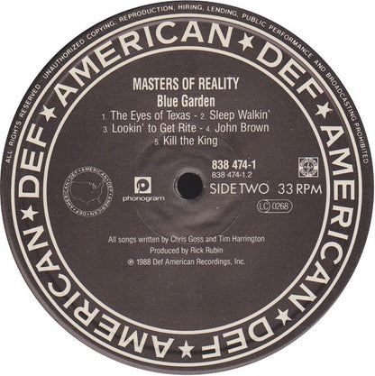 Masters Of Reality : Blue Garden (LP, Album, Gat)