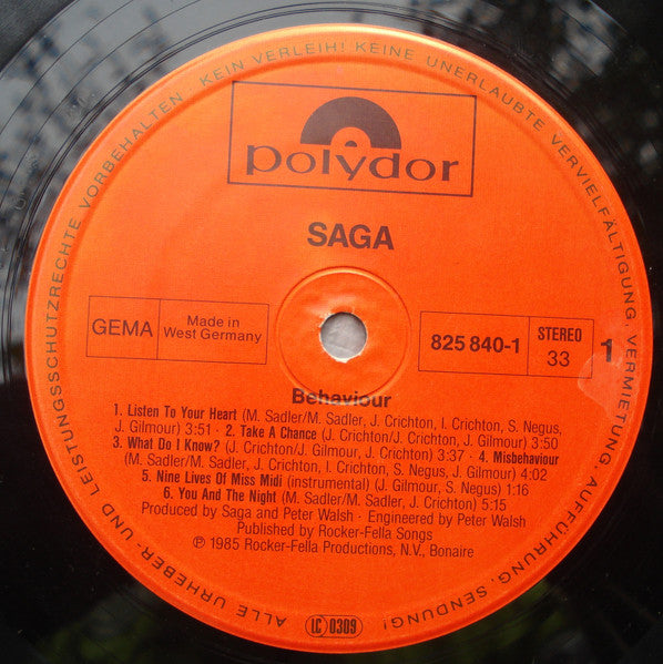 Saga (3) : Behaviour (LP, Album)
