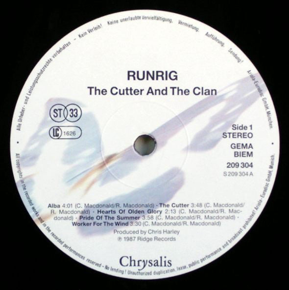 Runrig : The Cutter & The Clan (LP, Album)