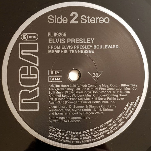 Elvis Presley : From Elvis Presley Boulevard, Memphis, Tennessee (LP, Album, RE)