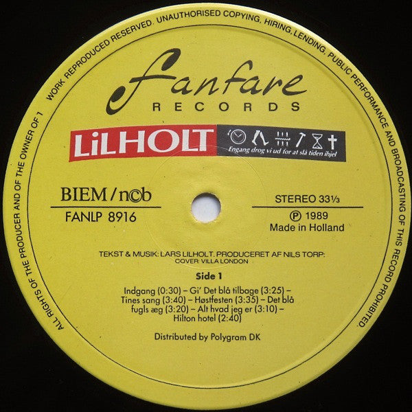 Lars Lilholt : Engang Drog Vi Ud For At Slå Tiden Ihjel (LP, Album)