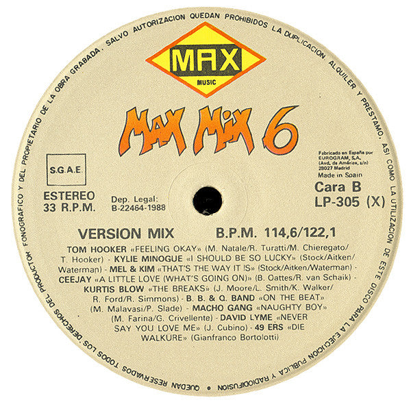 Various : Max Mix 6 (LP, Mixed)