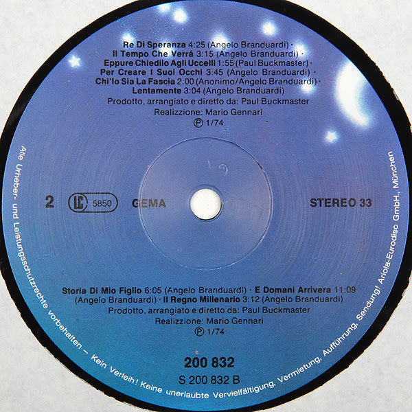 Angelo Branduardi : Italian Version Of 1st LP Released 1974 (LP, Album, RE)