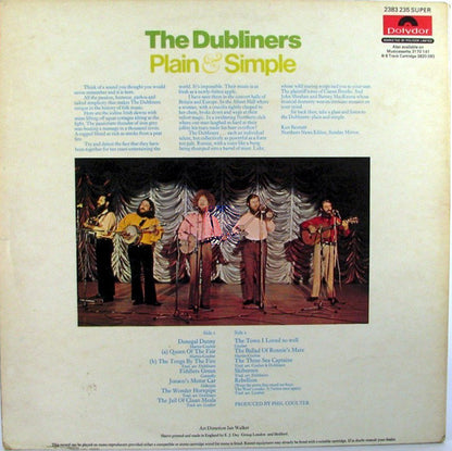 The Dubliners : Plain And Simple (LP, Album)