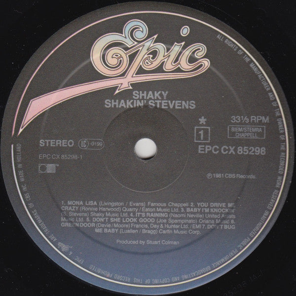 Shakin' Stevens : Shaky (LP, Album, CX )