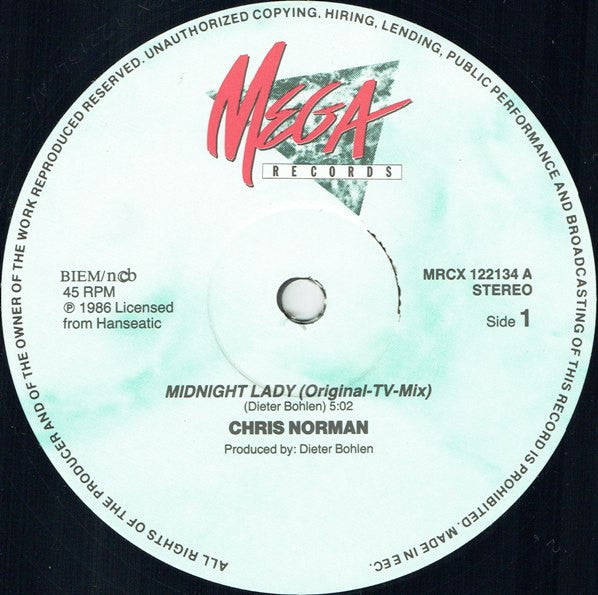 Chris Norman : Midnight Lady (12", Maxi)