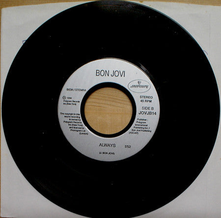 Bon Jovi : Always (7", Single, Jukebox)