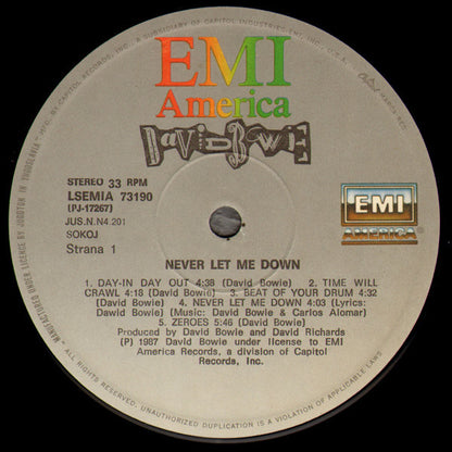 David Bowie : Never Let Me Down (LP, Album)