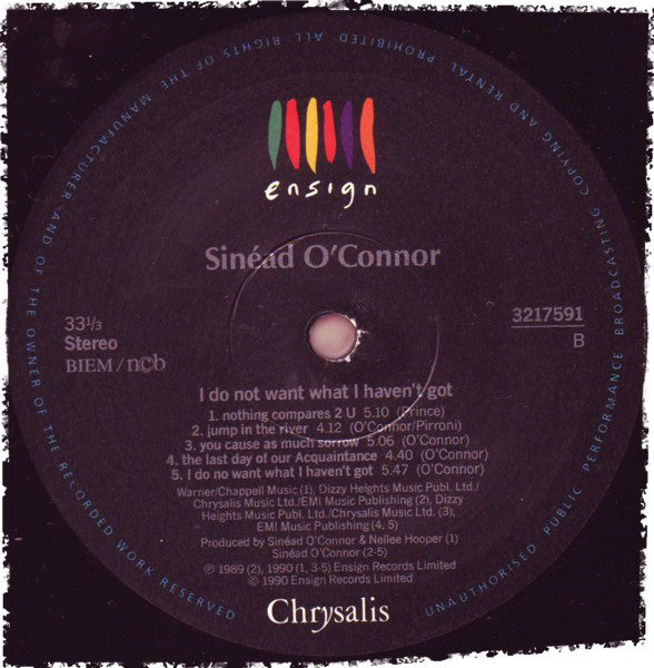 Sinéad O'Connor : I Do Not Want What I Haven't Got (LP, Album)