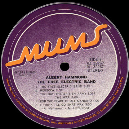 Albert Hammond : The Free Electric Band (LP, Album, Gat)
