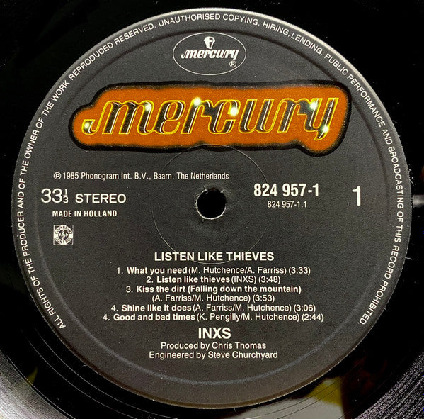 INXS : Listen Like Thieves (LP, Album, Gat)