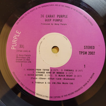 Deep Purple : 24 Carat Purple (LP, Comp, Nic)