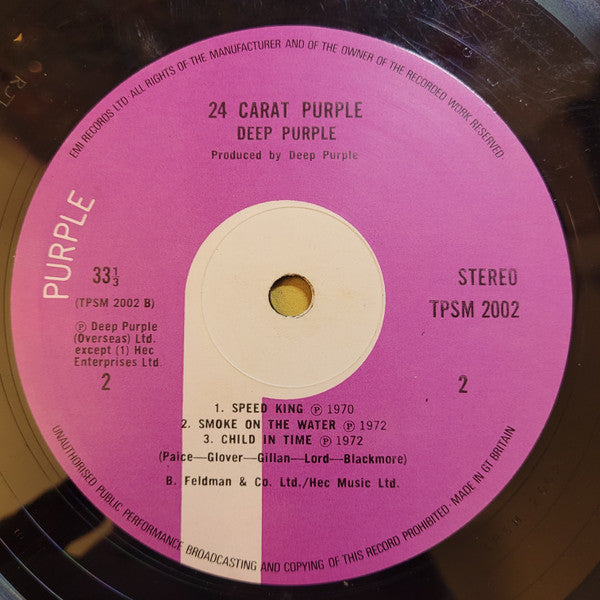 Deep Purple : 24 Carat Purple (LP, Comp, Nic)