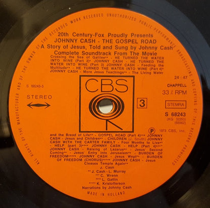Johnny Cash : The Gospel Road (Original Soundtrack Recording) (2xLP, Album, Gat)
