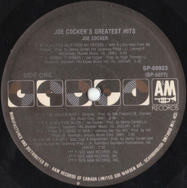 Joe Cocker : Joe Cocker's Greatest Hits (LP, Comp, RE)