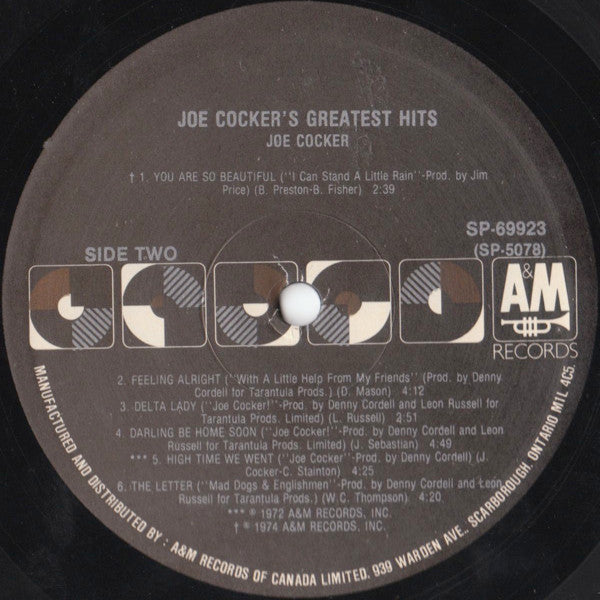 Joe Cocker : Joe Cocker's Greatest Hits (LP, Comp, RE)
