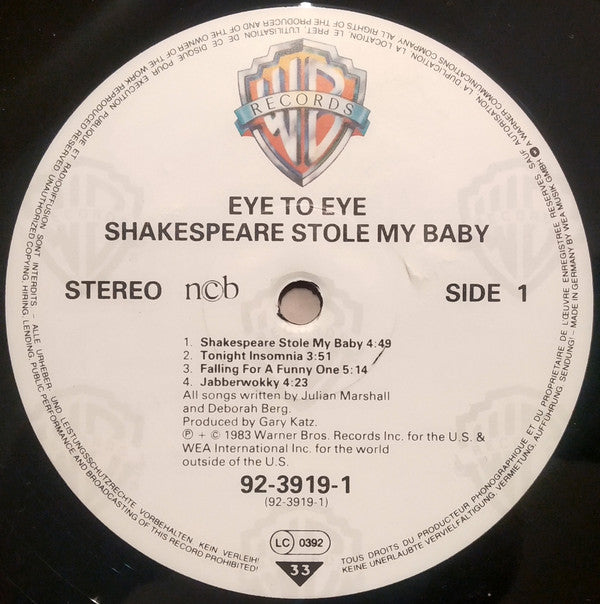 Eye To Eye (2) : Shakespeare Stole My Baby (LP, Album)